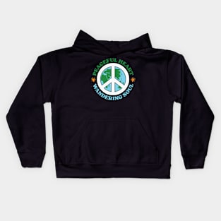 Peaceful heart, wandering soul Kids Hoodie